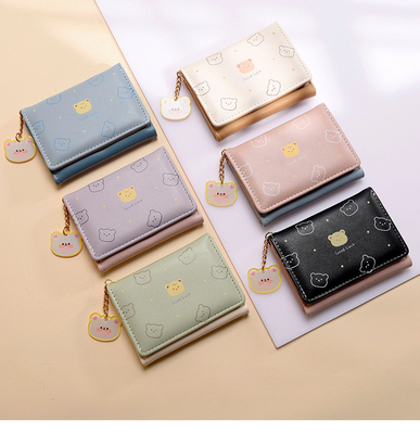 BORSA piccola DONNE BORSA STILLO CORTO FIGLIA STUDENTE Moda cartone animato moneta portafoglio ingrosso portafoglio clip femminile