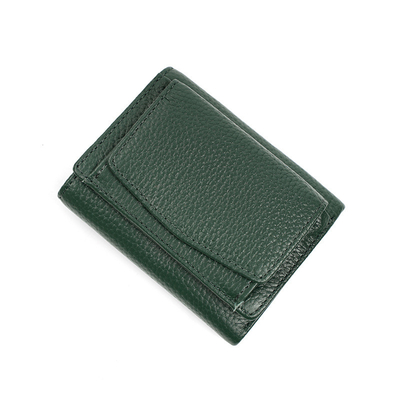 Anti-furto spazzola portafoglio in pelle femminile cartellino corto borsa tre pieghe piccolo portafoglio RFID MINI moneta di pelle di mucca portafoglio cross-border