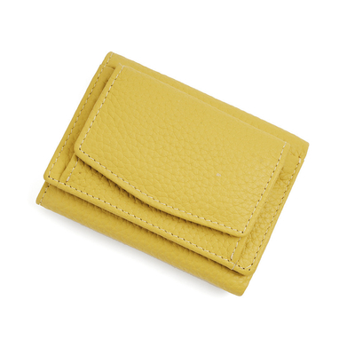 Anti-furto spazzola portafoglio in pelle femminile cartellino corto borsa tre pieghe piccolo portafoglio RFID MINI moneta di pelle di mucca portafoglio cross-border