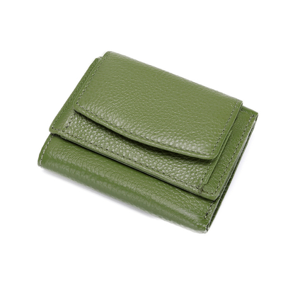 Anti-furto spazzola portafoglio in pelle femminile cartellino corto borsa tre pieghe piccolo portafoglio RFID MINI moneta di pelle di mucca portafoglio cross-border