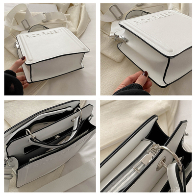 Semplice borsa di carta di moda borsa da donna nuova in borsa da mano di passeggero borsa da mano piccola quadrata borsa senior texture spalla larga cinghia corpo trasversale