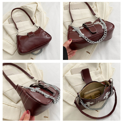 Borsa da braccio di alta qualità Nuova moda femminile autunno e inverno NICHE moda tutto retro catena di passeggeri spalla e spalla