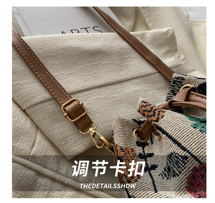 NEW CHINESE NAZIONALE VENTO ARMILLA BUCKET BACKET semplice moda tendenza estate nuovo stile di lino di alta qualità senso singolo spalla