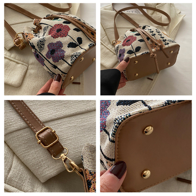NEW CHINESE NAZIONALE VENTO ARMILLA BUCKET BACKET semplice moda tendenza estate nuovo stile di lino di alta qualità senso singolo spalla