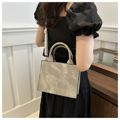 VINTAGE CHIC TEXTURED LETTER TOTE BAG BAG 2024 NUOVA GRANDE Capacità MODA BORSA DI MANO