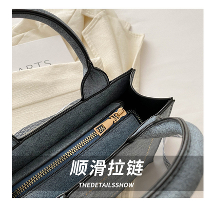 VINTAGE CHIC TEXTURED LETTER TOTE BAG BAG 2024 NUOVA GRANDE Capacità MODA BORSA DI MANO