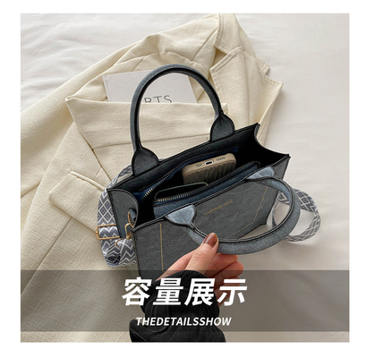 VINTAGE CHIC TEXTURED LETTER TOTE BAG BAG 2024 NUOVA GRANDE Capacità MODA BORSA DI MANO