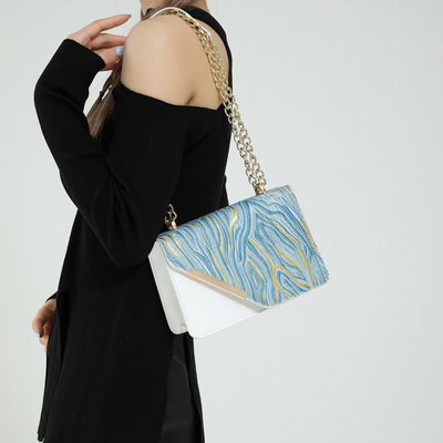 Borsa donna nuova moda piccola borsa quadrata vendita all'ingrosso nicchia semplice retro quicksand tutto singolo spalla crossbody cha