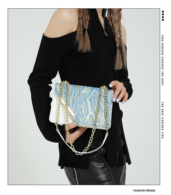 Borsa donna nuova moda piccola borsa quadrata vendita all'ingrosso nicchia semplice retro quicksand tutto singolo spalla crossbody cha