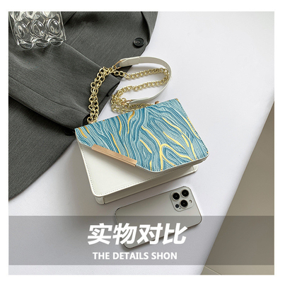 Borsa donna nuova moda piccola borsa quadrata vendita all'ingrosso nicchia semplice retro quicksand tutto singolo spalla crossbody cha