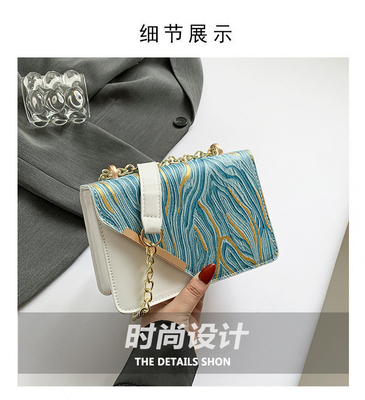Borsa donna nuova moda piccola borsa quadrata vendita all'ingrosso nicchia semplice retro quicksand tutto singolo spalla crossbody cha