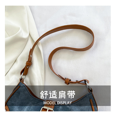 FASCIONE FRANCESA BORSA Casual sottobraccio DONNE 2024 NUOVA TESTRUZIONE BORSA BAGUETTE COLORE SIMPLE PATCHWORK BORSA TIDE