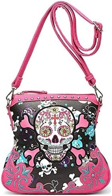 # Giorno dei morti # # Croce di ossa rock # # borsa di metallo # # borsa di pelle di scheletro # # borsa di donna # # borsa di mano # # borsa a spalla #