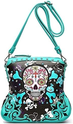 # Giorno dei morti # # Croce di ossa rock # # borsa di metallo # # borsa di pelle di scheletro # # borsa di donna # # borsa di mano # # borsa a spalla #