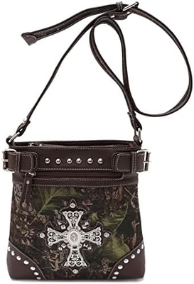 Camuffamento Strass Croce Pistola Serratura Western Crossbody Borse da mano Cowgirl Country Borsa a stucco Donne Single Shoulder