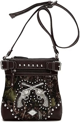 Camuffamento Strass Croce Pistola Serratura Western Crossbody Borse da mano Cowgirl Country Borsa a stucco Donne Single Shoulder