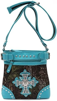 Camuffamento Strass Croce Pistola Serratura Western Crossbody Borse da mano Cowgirl Country Borsa a stucco Donne Single Shoulder