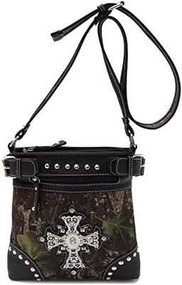 Camuffamento Strass Croce Pistola Serratura Western Crossbody Borse da mano Cowgirl Country Borsa a stucco Donne Single Shoulder
