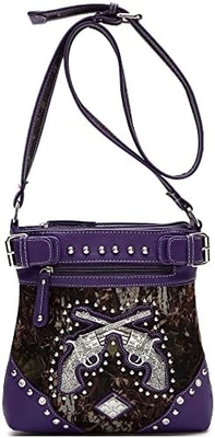 Camuffamento Strass Croce Pistola Serratura Western Crossbody Borse da mano Cowgirl Country Borsa a stucco Donne Single Shoulder