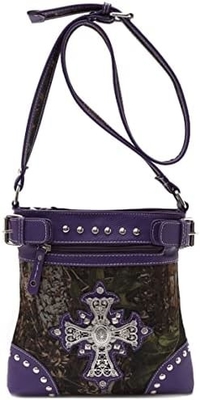 Camuffamento Strass Croce Pistola Serratura Western Crossbody Borse da mano Cowgirl Country Borsa a stucco Donne Single Shoulder