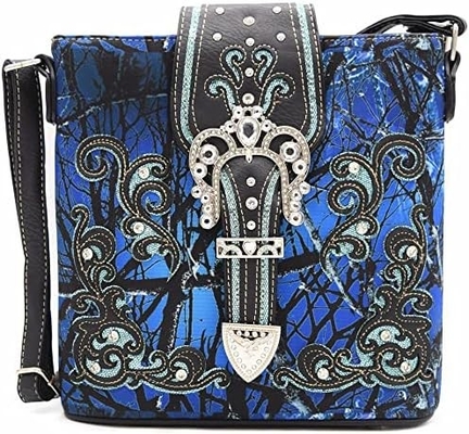 Camuffamento Strass Croce Pistola Serratura Western Crossbody Borse da mano Cowgirl Country Borsa a stucco Donne Single Shoulder