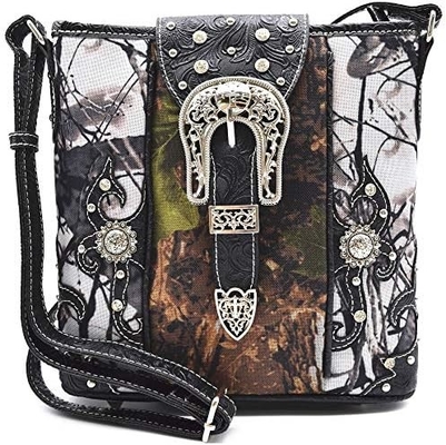 Camuffamento Strass Croce Pistola Serratura Western Crossbody Borse da mano Cowgirl Country Borsa a stucco Donne Single Shoulder