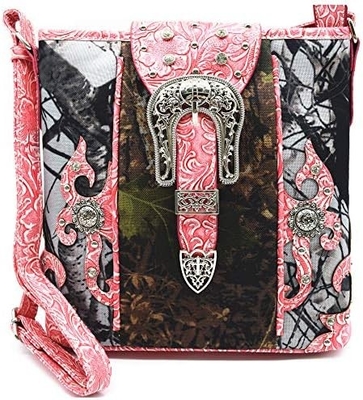 Camuffamento Strass Croce Pistola Serratura Western Crossbody Borse da mano Cowgirl Country Borsa a stucco Donne Single Shoulder