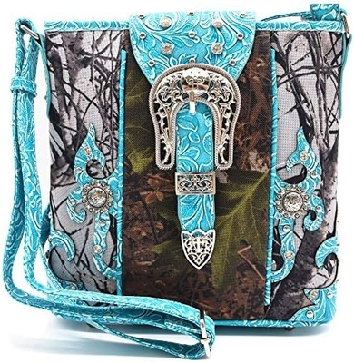 Camuffamento Strass Croce Pistola Serratura Western Crossbody Borse da mano Cowgirl Country Borsa a stucco Donne Single Shoulder