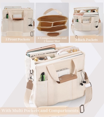 Borsa di tela con tasche multiple Borsa di crossbody per donne Borsa di moda per spalle Tutto Borsa di tutto con Compart