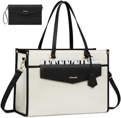 Lovevook Borsa portatile per donne, Borsa portatile da 15,6 pollici Borsa da 2 in 1 Borsa da lavoro professionale Portafogli da lavoro con frizione