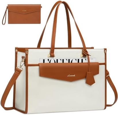 Lovevook Borsa portatile per donne, Borsa portatile da 15,6 pollici Borsa da 2 in 1 Borsa da lavoro professionale Portafogli da lavoro con frizione