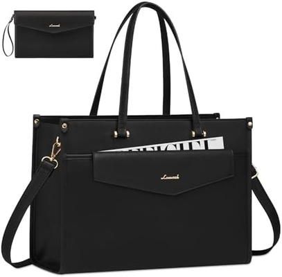Lovevook Borsa portatile per donne, Borsa portatile da 15,6 pollici Borsa da 2 in 1 Borsa da lavoro professionale Portafogli da lavoro con frizione