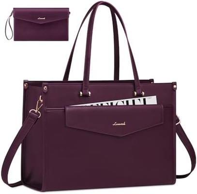 Lovevook Borsa portatile per donne, Borsa portatile da 15,6 pollici Borsa da 2 in 1 Borsa da lavoro professionale Portafogli da lavoro con frizione