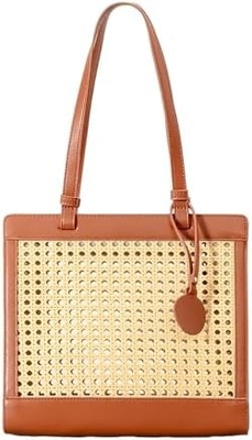 Borsa da spiaggia di paglia per donne estiva di tessuto di rattan borsa da bagno di paglia borse di paglia e borse da mano per le vacanze con ciondolo