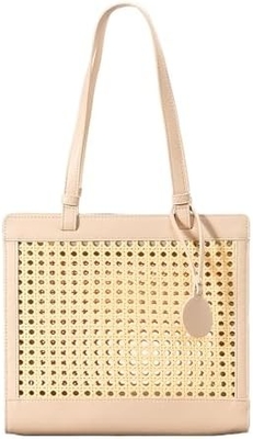 Borsa da spiaggia di paglia per donne estiva di tessuto di rattan borsa da bagno di paglia borse di paglia e borse da mano per le vacanze con ciondolo