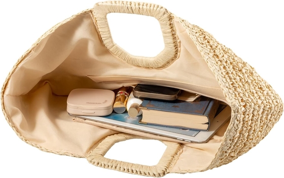 YYW BORSA TOTE fatta a mano per donne, tessuta a mano BORSA HOBO GRANDE PER DONNE Manico rotondo anello TOTO ESTERNO BORSA PISCALE PISCALE