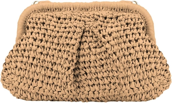 PIAGHE CHIC DONNE RAFFIA STRAW DUMPLING CLUTCH STYLISH VACATION estiva borsa da ginnastica