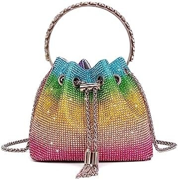 Bling Crystal Rhinestone Purse per donne Sparkly Clutch Handbag Crossbody Bag per il ballo di nozze serale