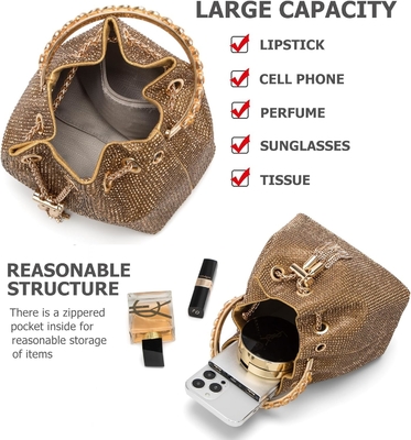 Bling Crystal Rhinestone Purse per donne Sparkly Clutch Handbag Crossbody Bag per il ballo di nozze serale