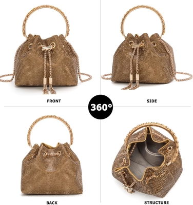 Bling Crystal Rhinestone Purse per donne Sparkly Clutch Handbag Crossbody Bag per il ballo di nozze serale