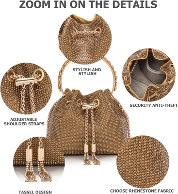 Bling Crystal Rhinestone Purse per donne Sparkly Clutch Handbag Crossbody Bag per il ballo di nozze serale
