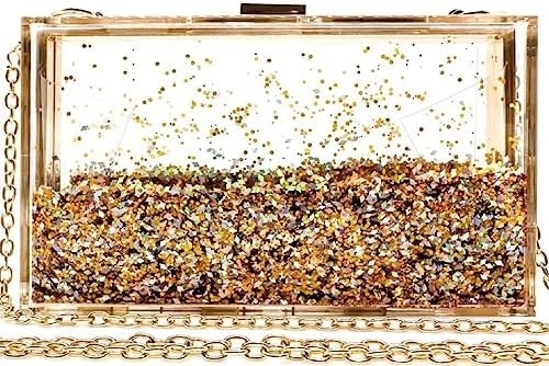 JeVenis Magical Sequins trasparenti Borsa di coppia Borsa da sera per la festa Sposa del ballo