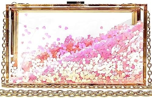 JeVenis Magical Sequins trasparenti Borsa di coppia Borsa da sera per la festa Sposa del ballo