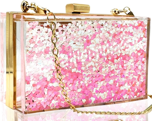 JeVenis Magical Sequins trasparenti Borsa di coppia Borsa da sera per la festa Sposa del ballo