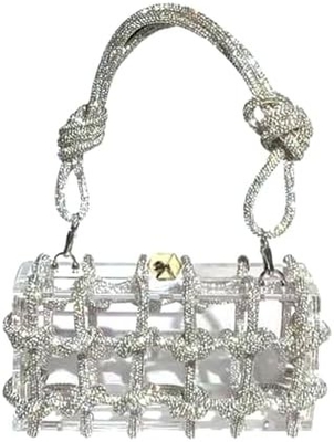 Borsa Acrilica Chiara Strass Borsa Acrilica Cristallo Borse da Serata Per Donne Borsa Glitter Per Festa di Nozze