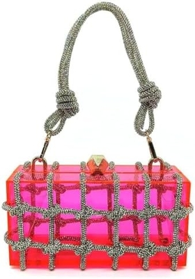 Borsa Acrilica Chiara Strass Borsa Acrilica Cristallo Borse da Serata Per Donne Borsa Glitter Per Festa di Nozze