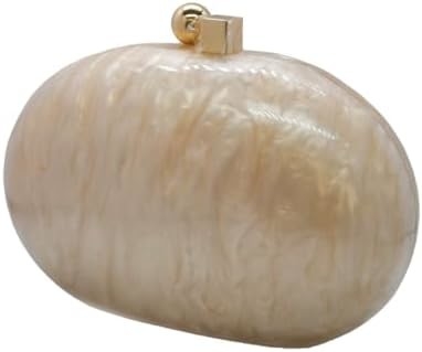 Borsa da sera in acrilico per donne con forma di conchiglia Borsa spalla crossbody borsa glitter borsa da mano in marmo