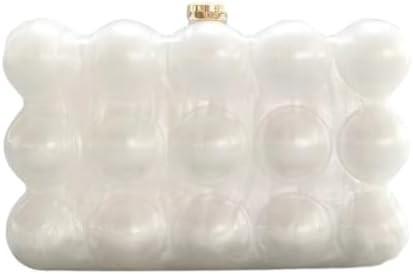 Borsa da sera in acrilico per donne con forma di conchiglia Borsa spalla crossbody borsa glitter borsa da mano in marmo