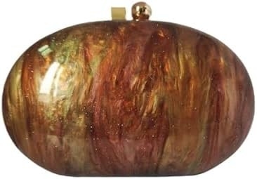 Borsa da sera in acrilico per donne con forma di conchiglia Borsa spalla crossbody borsa glitter borsa da mano in marmo