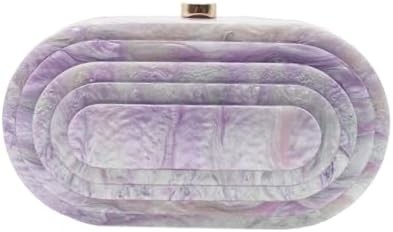 Borsa da sera in acrilico per donne con forma di conchiglia Borsa spalla crossbody borsa glitter borsa da mano in marmo
